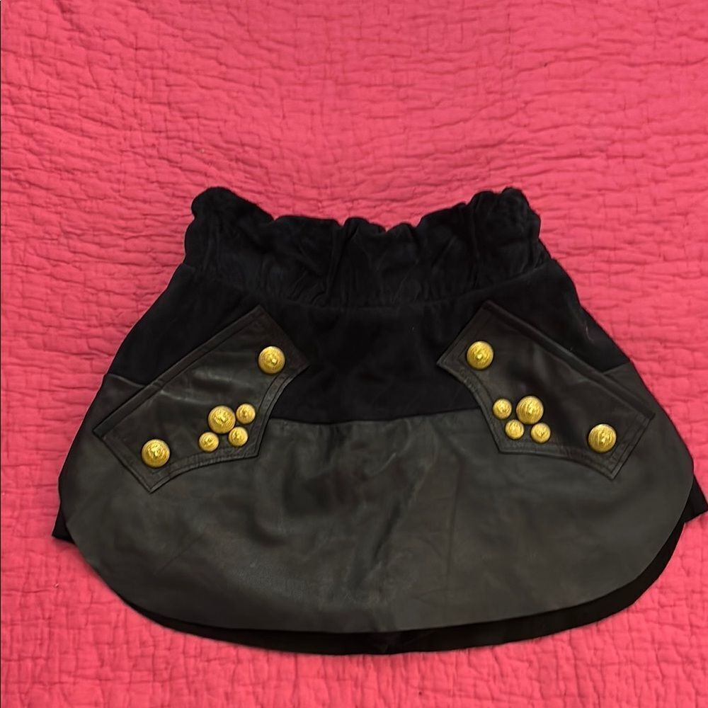 Andrea Bogosian Black Gold label genuine suede/ leather skirt, XS (US2)